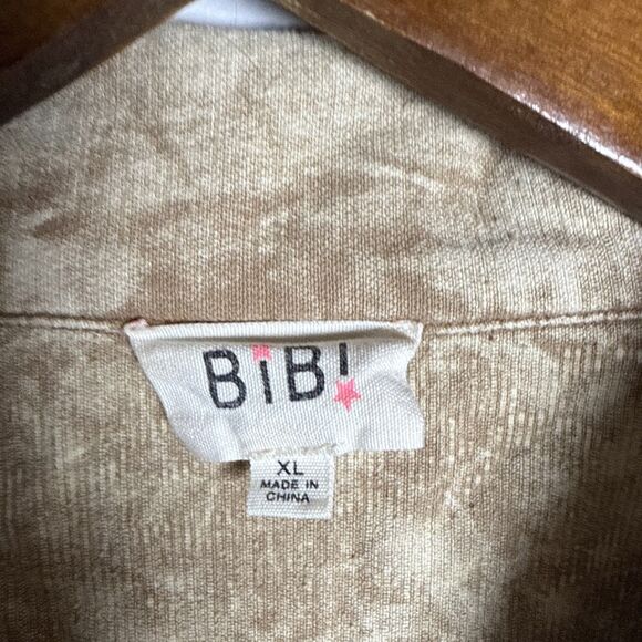 Bibi Corduroy Shacket Tan Pockets Distressed Women's Size XL Style IP4500-01 - Picture 7 of 16